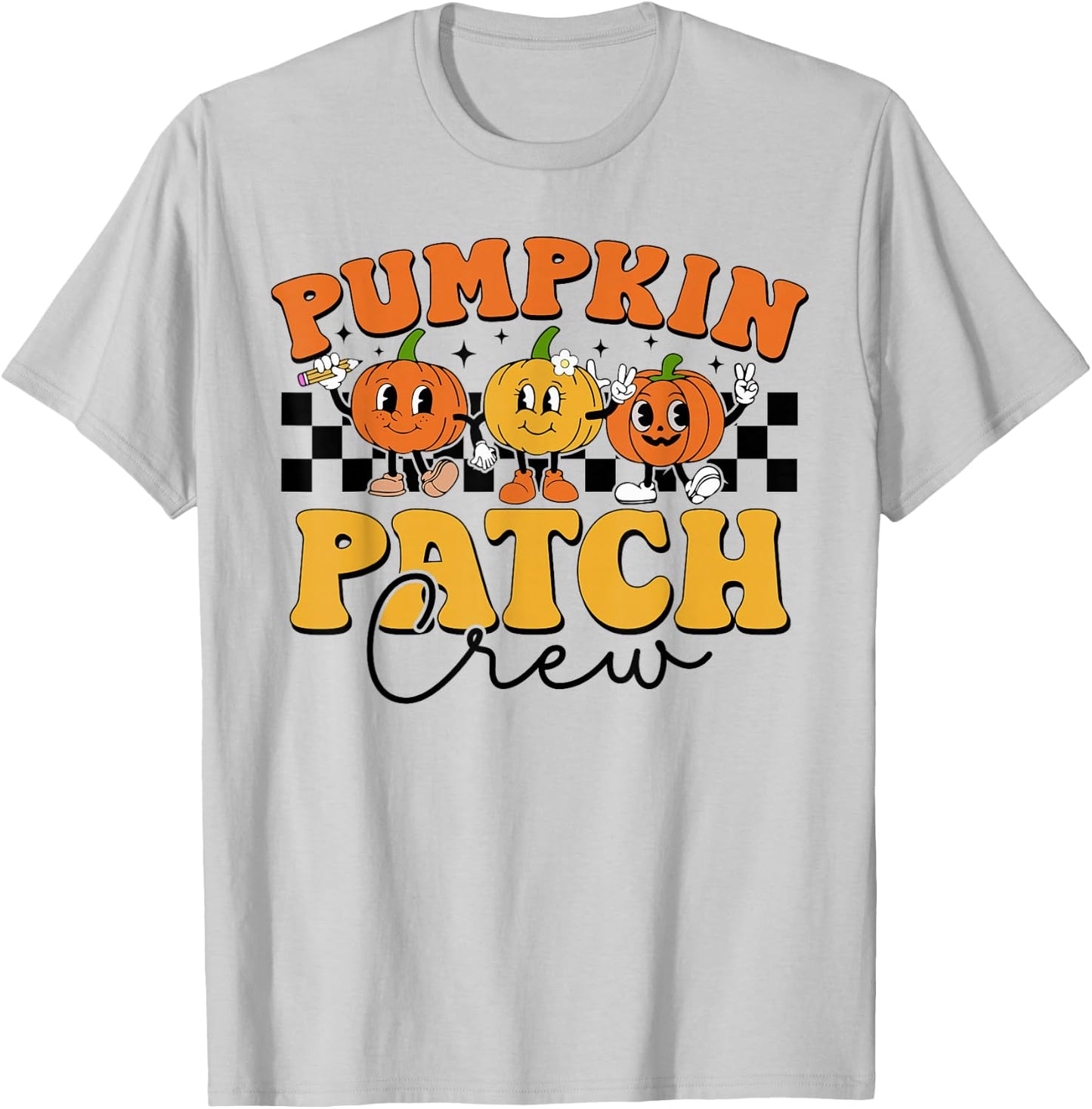 Pumpkin Patch Crew Retro Fall Autumn Thanksgiving T-Shirt - T-Shirt | Ash