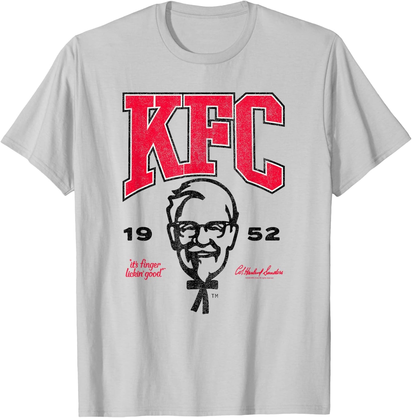 Officially Licensed KFC Colonel Sanders Chicken the Hard Way T-Shirt - T-Shirt | Ash