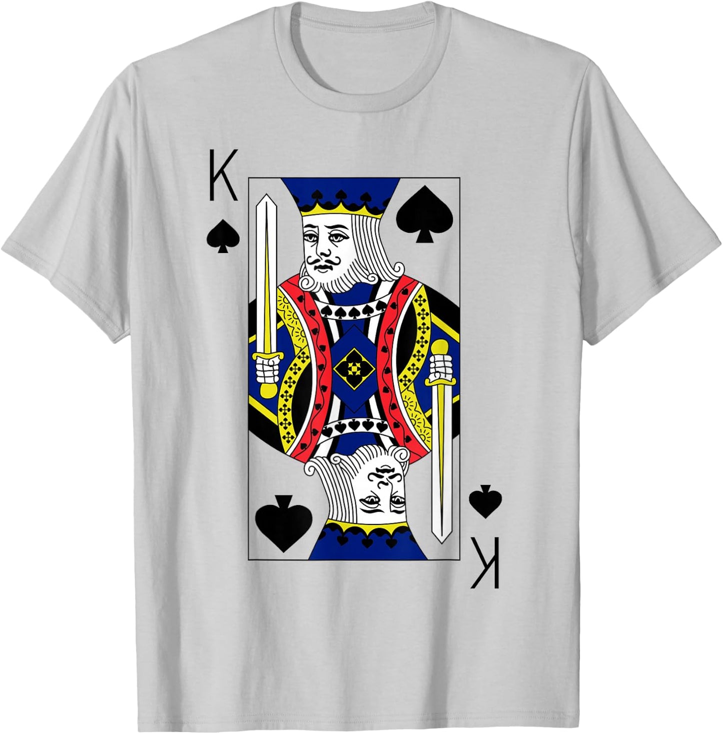 King Spades Playing Cards Halloween Party Costume Vintage T-Shirt - T-Shirt | Ash