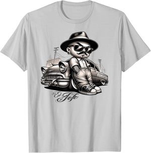 EL JEFE Bomba Lowrider Chicano Homie Tattoo Cholo Pachuco T-Shirt - T-Shirt | Ash
