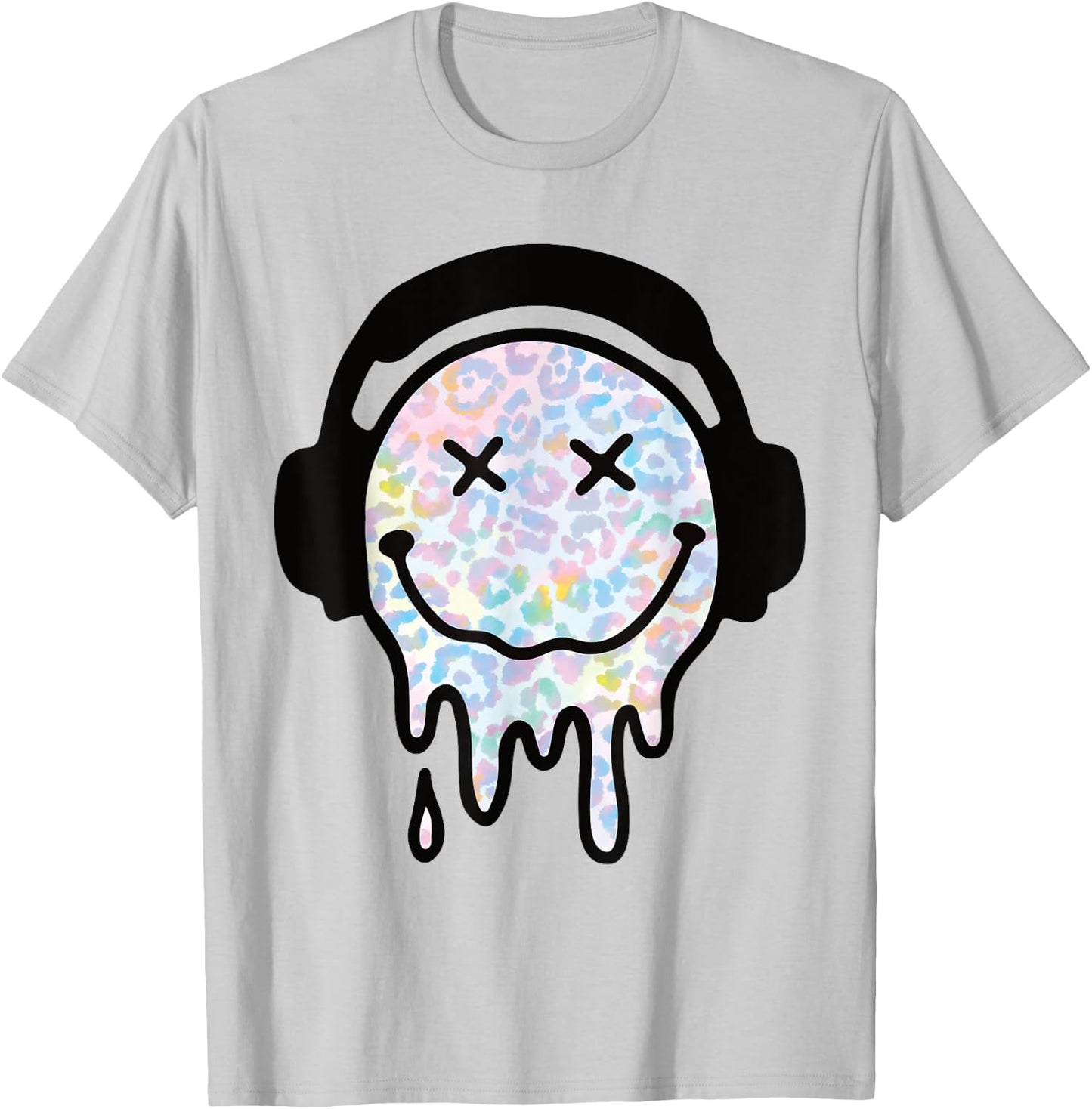 Melting Yellow Smile Funny Smiling Melted Dripping Face Cute T-Shirt - T-Shirt | Ash