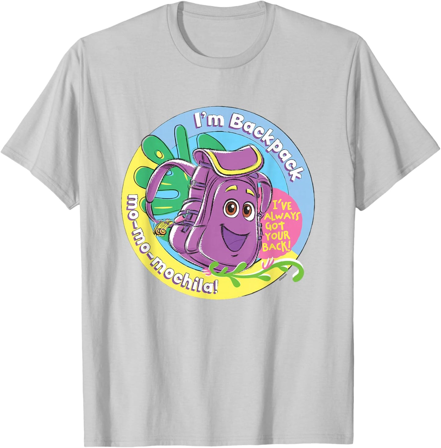 Dora the Explorer I'm Backpack Mo-Mo-Mochila! Chest Logo T-Shirt - T-Shirt | Ash