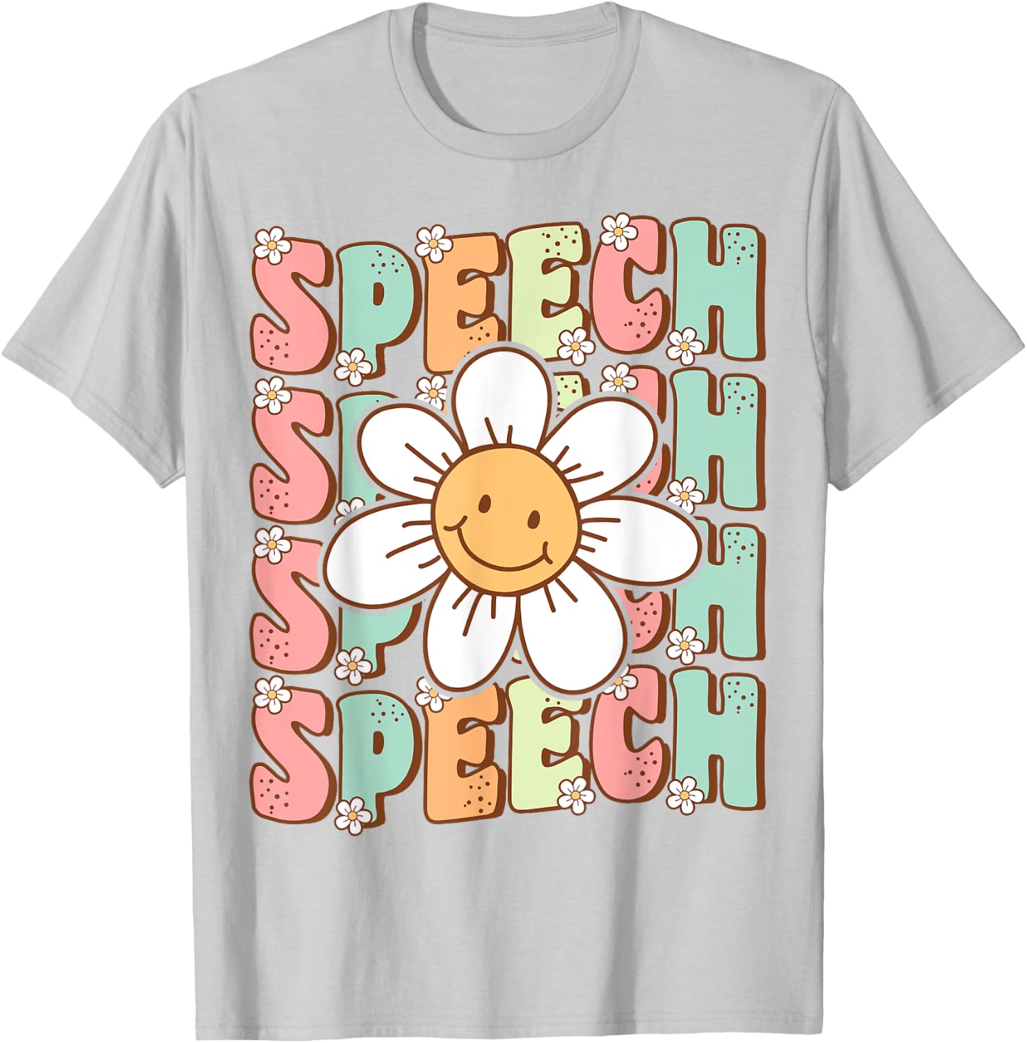 Groovy Retro Speech Language Pathologist Speech Therapist T-Shirt - T-Shirt | Ash