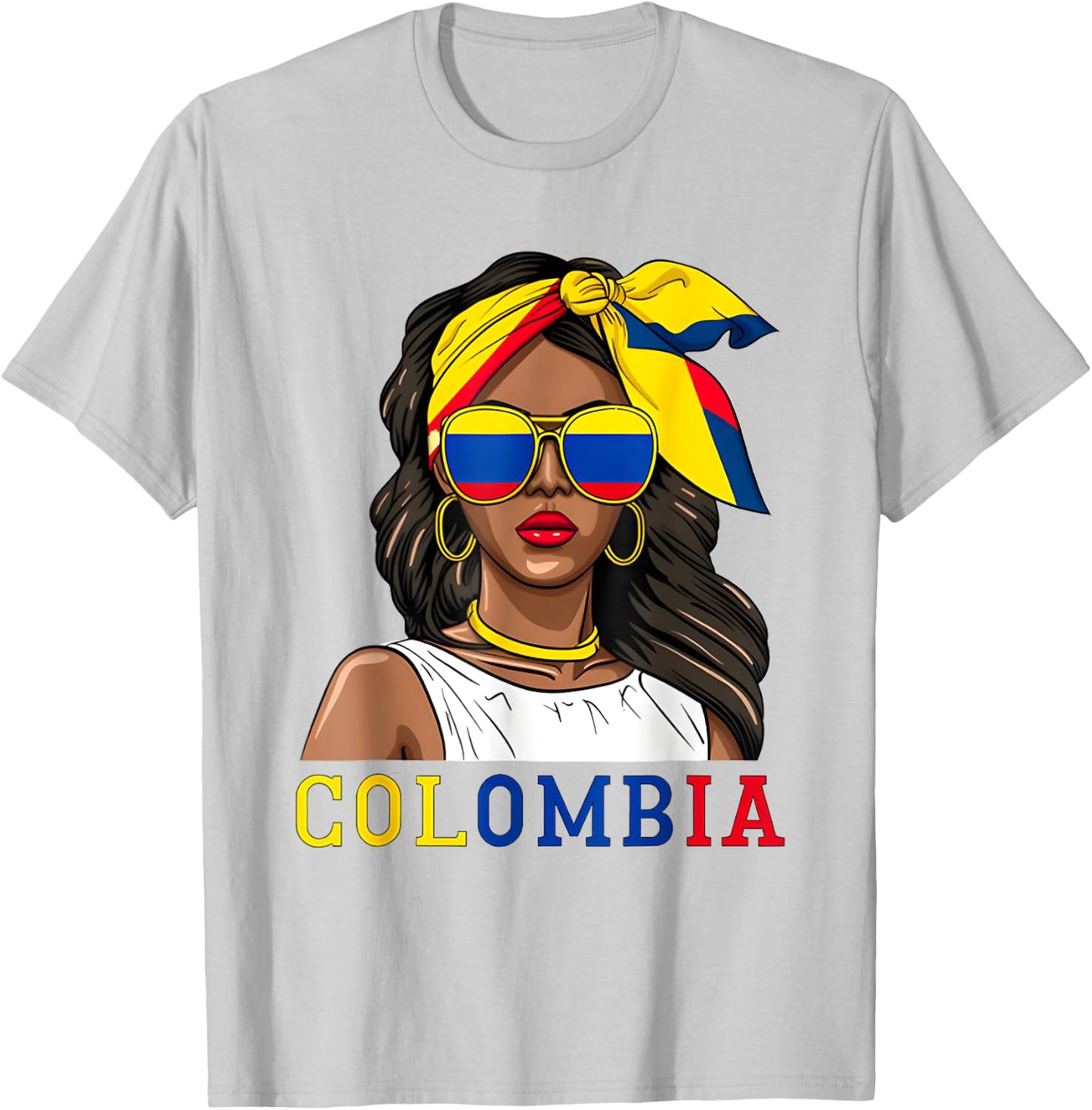 Colombianas Souvenirs Products Woman Flag Roots Colombia T-Shirt - T-Shirt | Ash