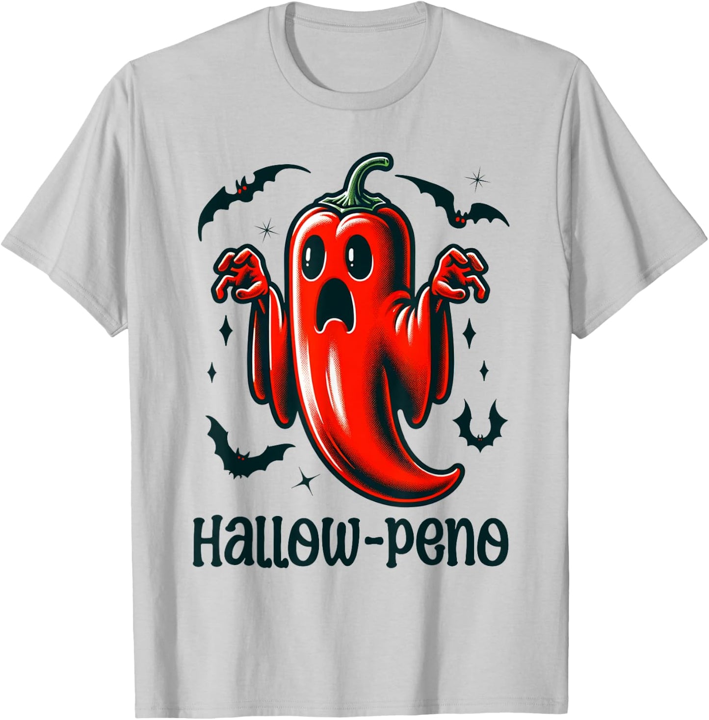 Funny Jalapeno "Hallow-peno" Halloween Costume T-Shirt - T-Shirt | Ash
