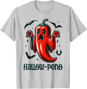 Funny Jalapeno "Hallow-peno" Halloween Costume T-Shirt - T-Shirt | Ash