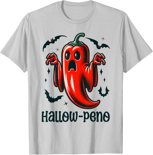 Funny Jalapeno "Hallow-peno" Halloween Costume T-Shirt - T-Shirt | Ash