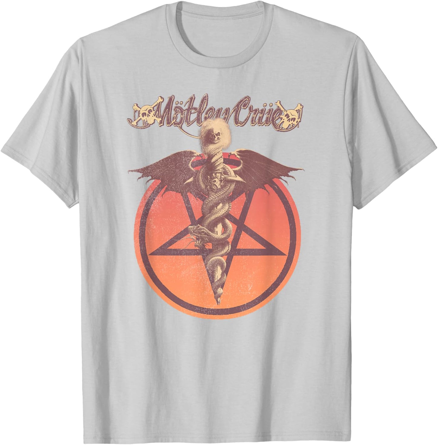 Mötley Crüe – Pentagram On White T-Shirt - T-Shirt | Ash