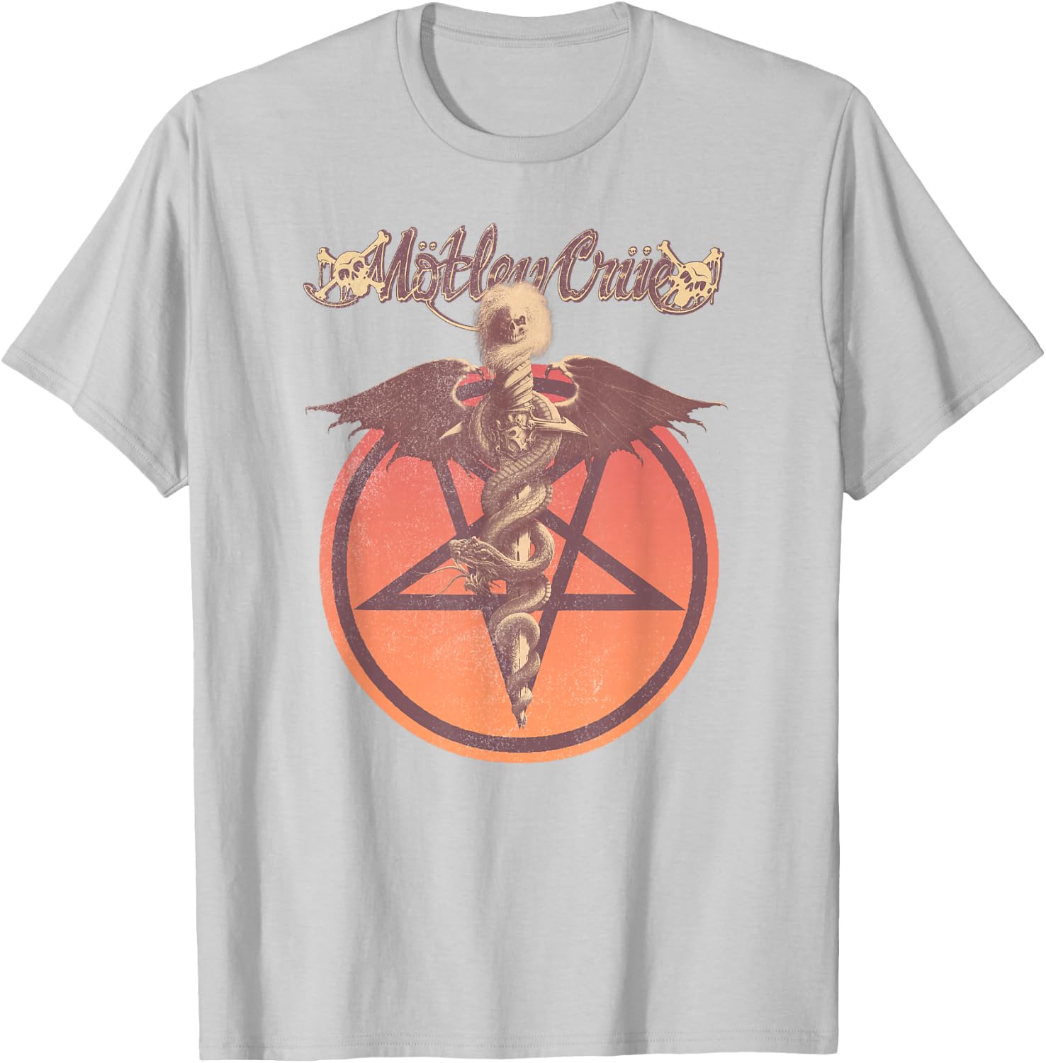 Mötley Crüe – Pentagram On White T-Shirt - T-Shirt | Ash