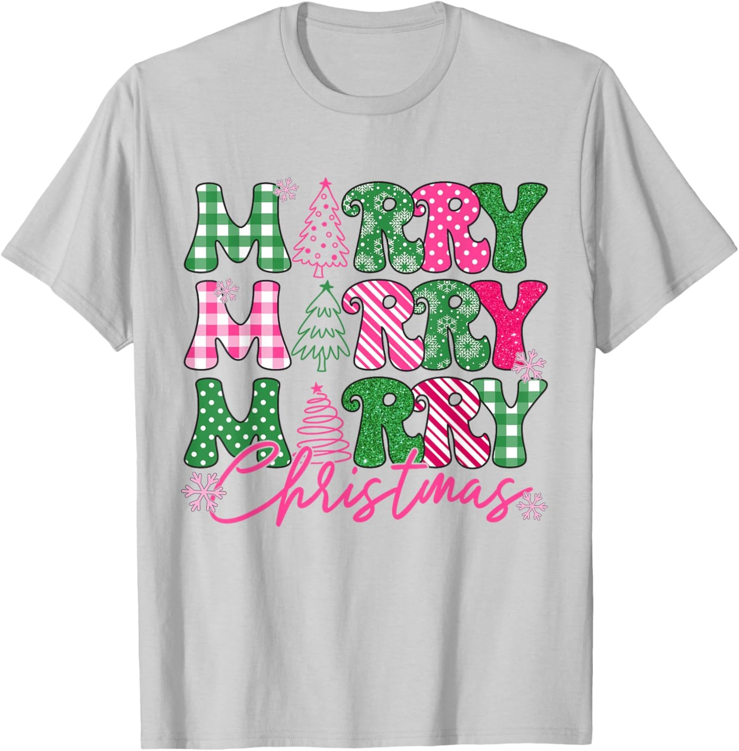 Merry Christmas Vintage Pink Christmas Coquette Bow Girl T-Shirt - T-Shirt | Ash