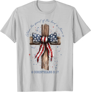 Flag Cross T-Shirt - T-Shirt | Ash