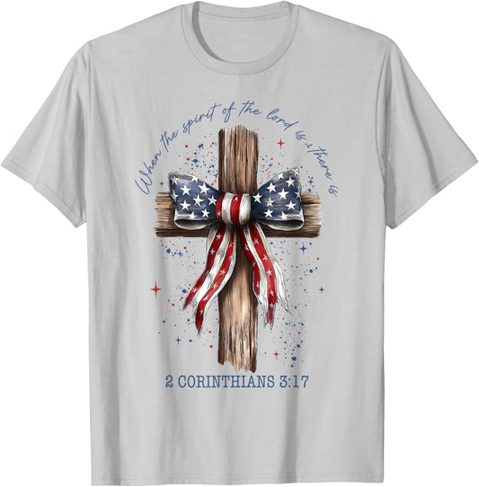 Flag Cross T-Shirt - T-Shirt | Ash