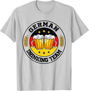 German Drinking Team Vintage Germany Flag Oktoberfest T-Shirt - T-Shirt | Ash