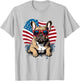 US Flag 4th July French Bulldog Sunglasses Women T-Shirt - T-Shirt | Ash