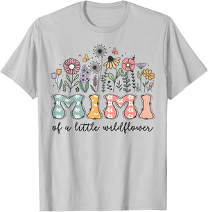 Mimi Of The Little Wildflower Baby Birthday Party T-Shirt - T-Shirt | Ash