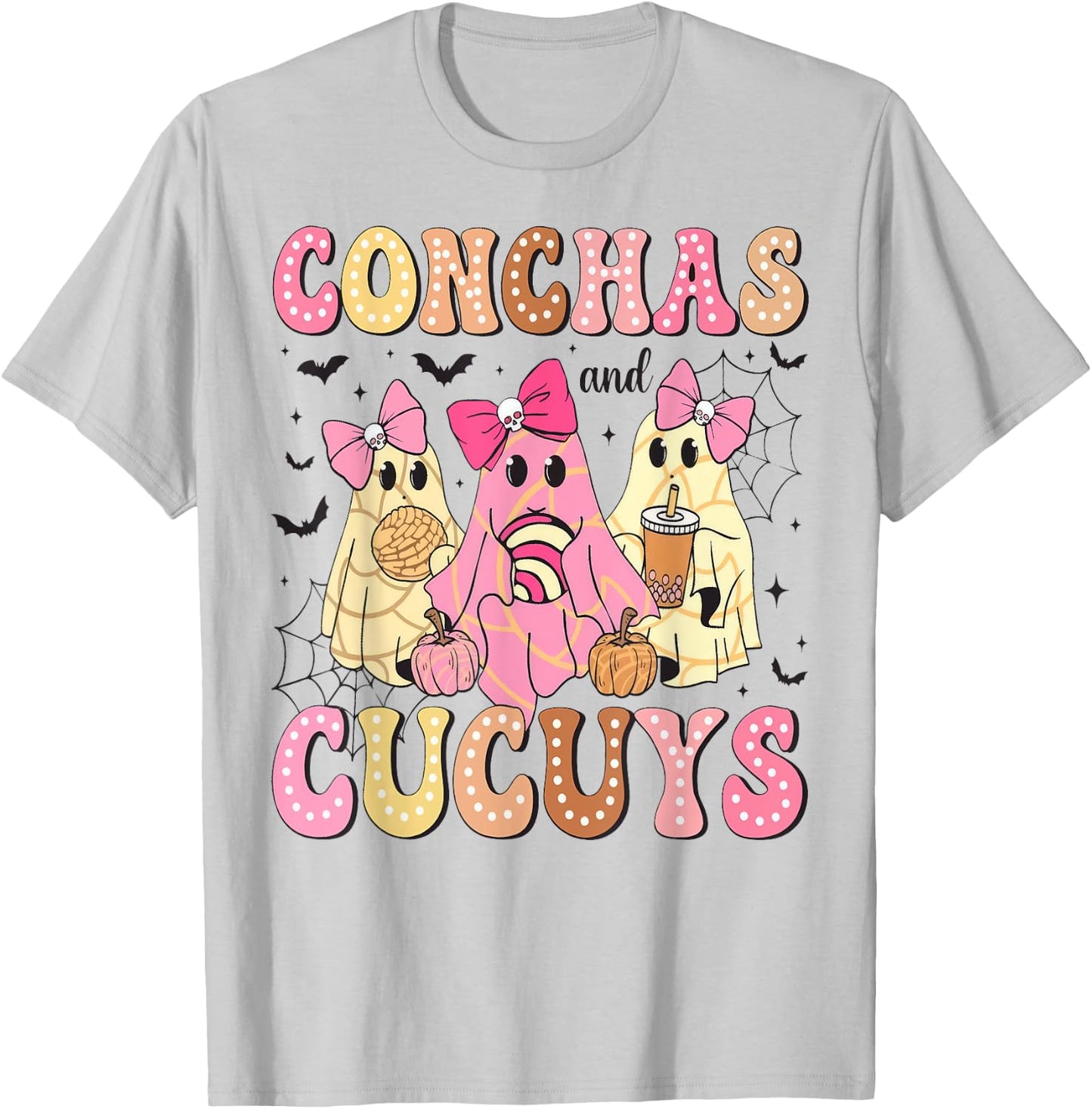 Pantasmas Conchas And Cucuys Ghost Cafe Y Pan Halloween T-Shirt - T-Shirt | Ash