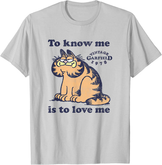 Garfield To Know Me Is To Love Me Vintage 1978 Logo T-Shirt - T-Shirt | Ash