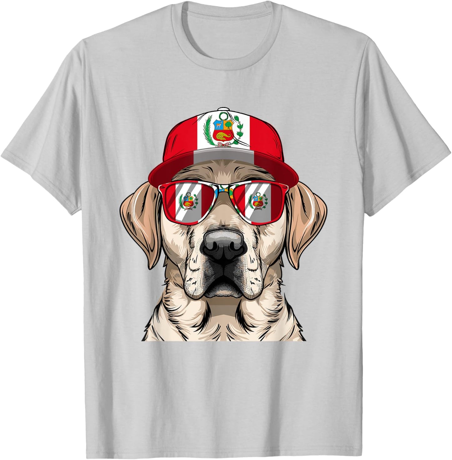 Peruvian Flag Dog Owner Souvenirs Products Dog Peru T-Shirt - T-Shirt | Ash