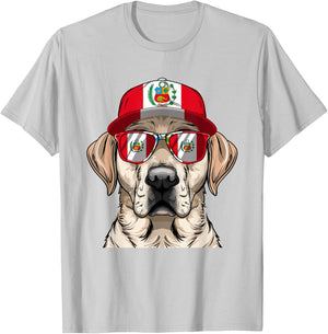 Peruvian Flag Dog Owner Souvenirs Products Dog Peru T-Shirt - T-Shirt | Ash