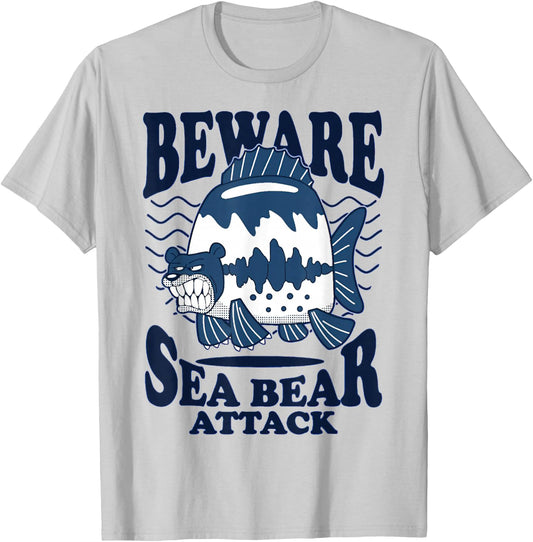 Beware Sea Bear Attack T-Shirt - T-Shirt | Ash