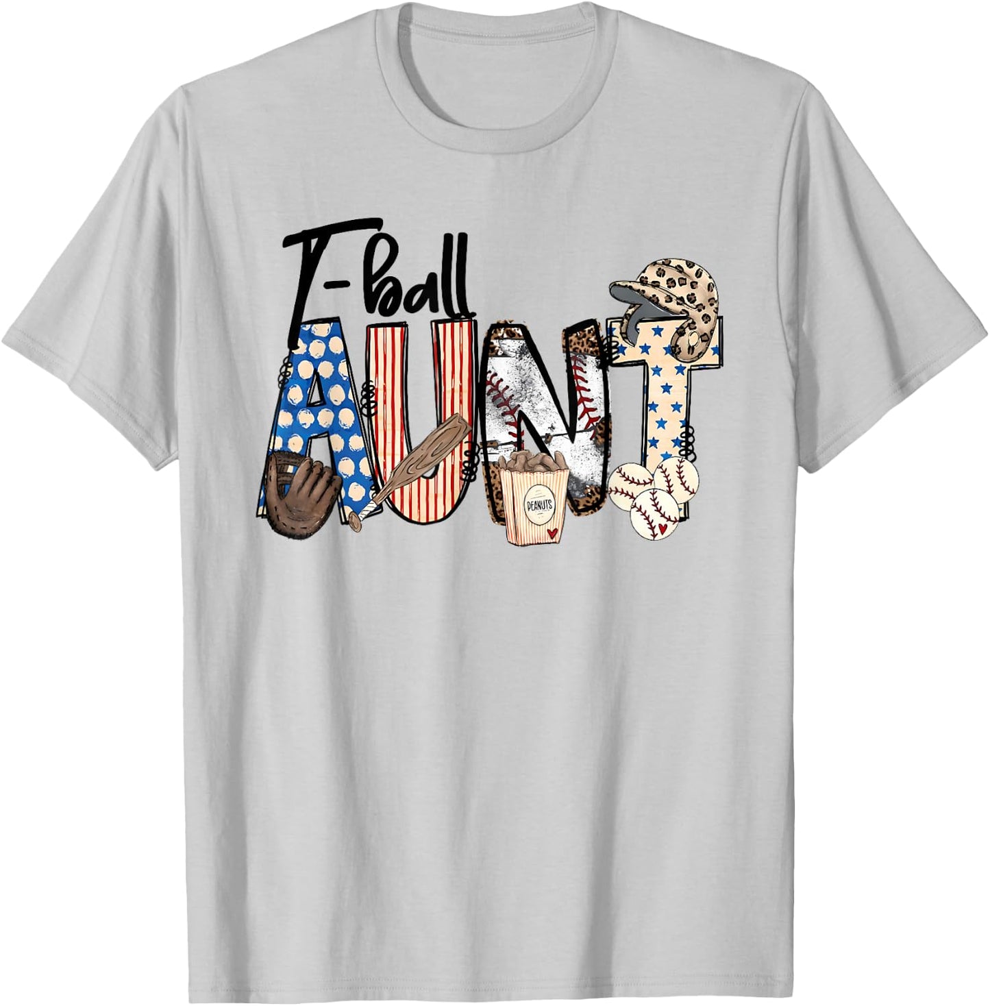 T-ball Aunt Auntie Proud ball Aunt Mother's Day Sports T-Shirt - T-Shirt | Ash
