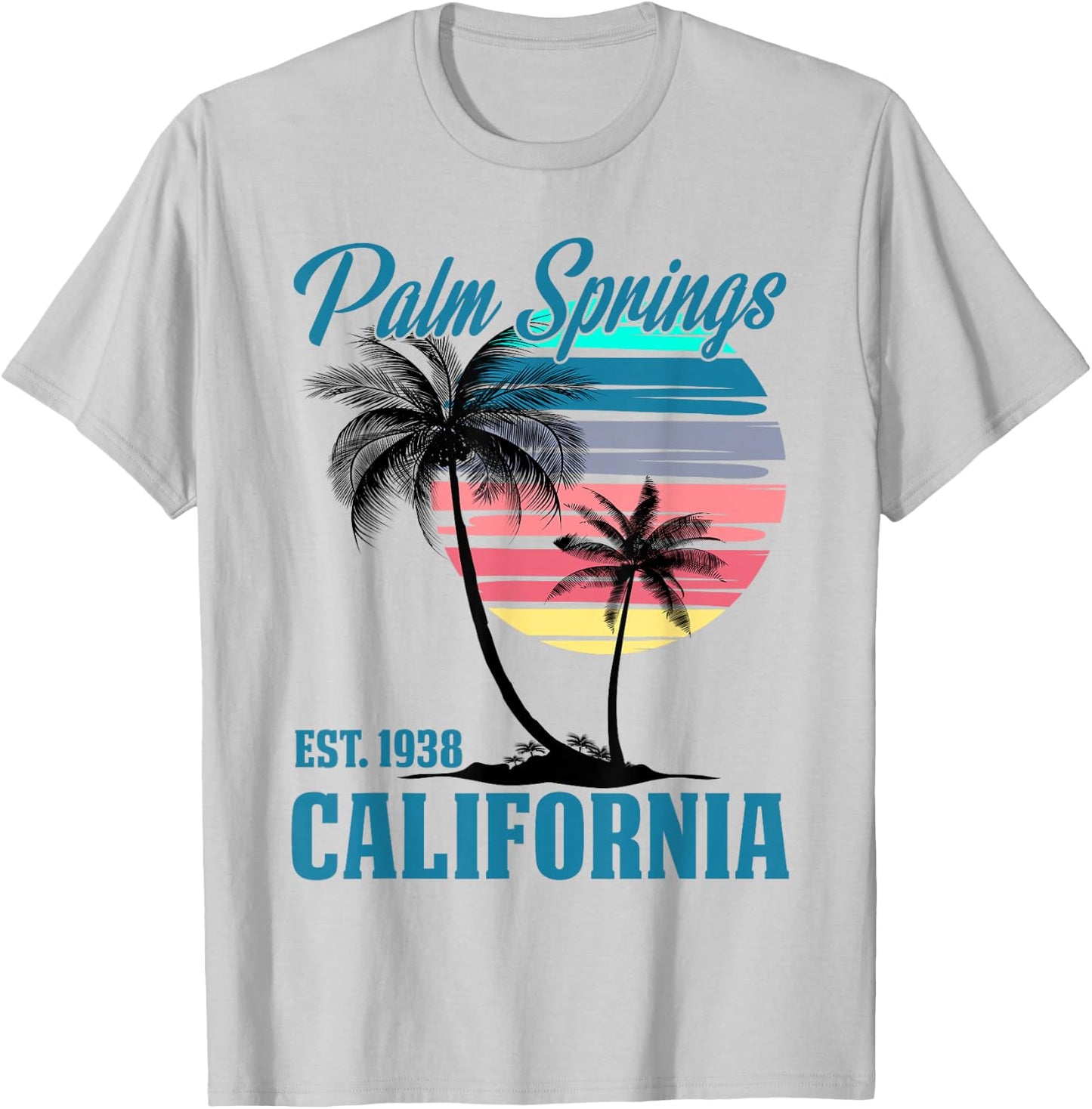 Retro Palm Springs California Beach Vibes Summer Vacation T-Shirt - T-Shirt | Ash