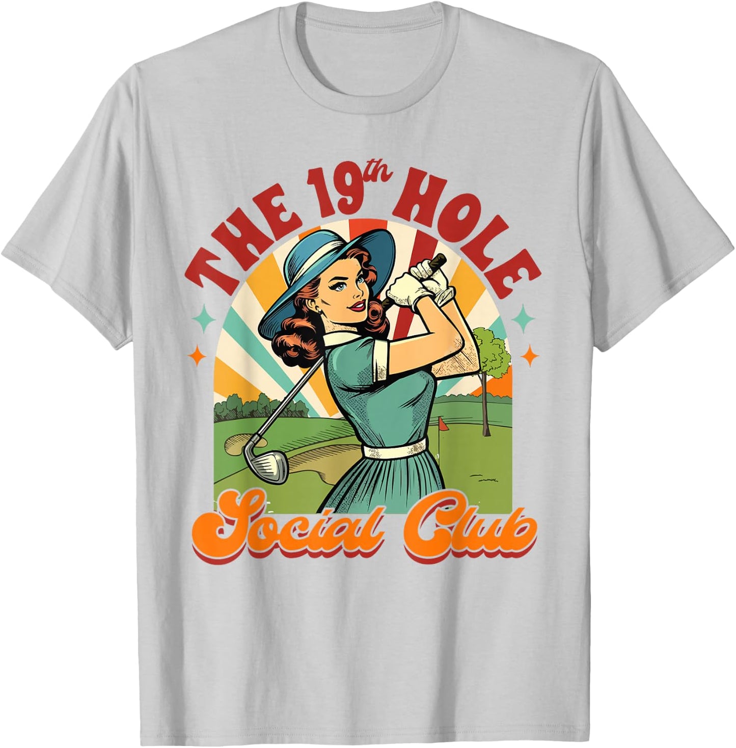 Golf Player Golfer Golf Club The 19th Hole Social Club T-Shirt - T-Shirt | Ash