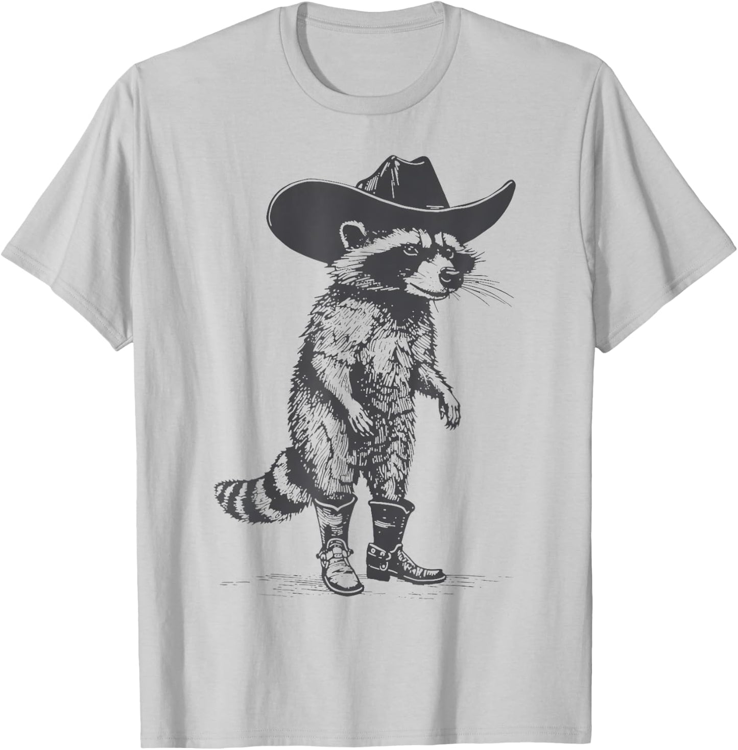 Vintage Western Country Raccoon Cowboy Cowgirl Trash Panda T-Shirt - T-Shirt | Ash