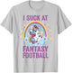 I Suck at Fantasy Football Punishment Unicorn Rainbow Loser T-Shirt - T-Shirt | Ash