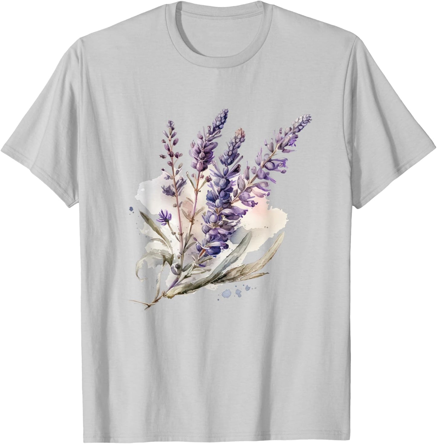 Lavender Plant Herb Flower Floral T-Shirt - T-Shirt | Ash