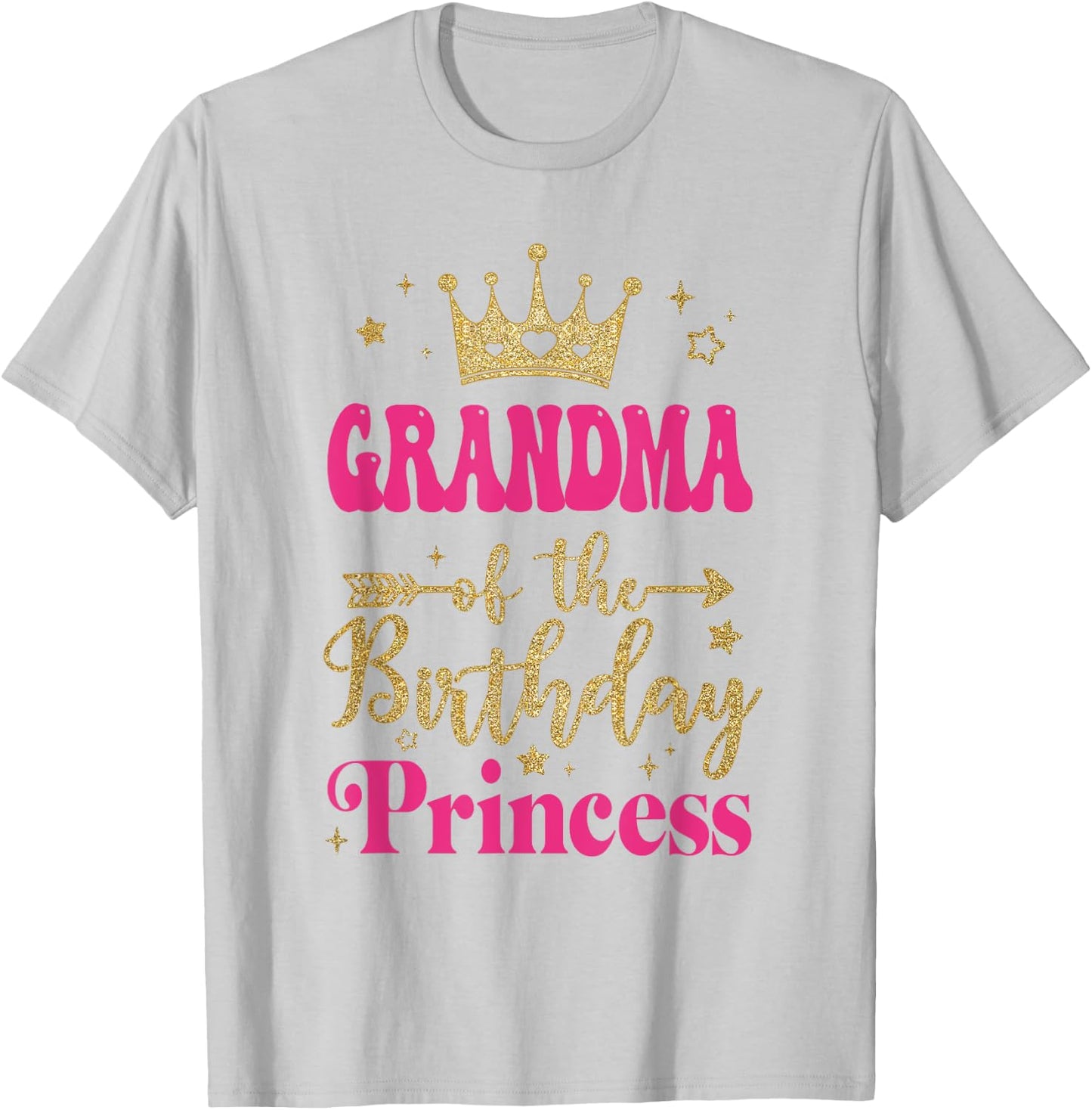 Grandma Of The Birthday For Girl 1St Birthday Princess Girl T-Shirt - T-Shirt | Ash