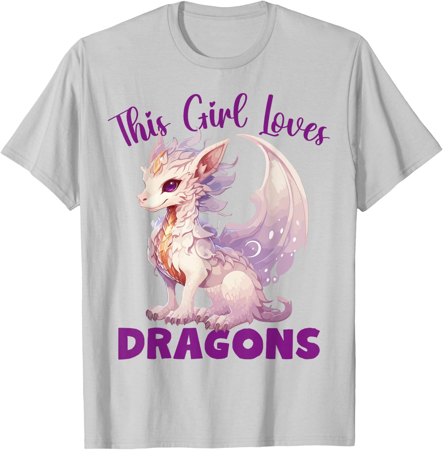 This Girl Loves Dragon for Dragon Loving Girls T-Shirt - T-Shirt | Ash