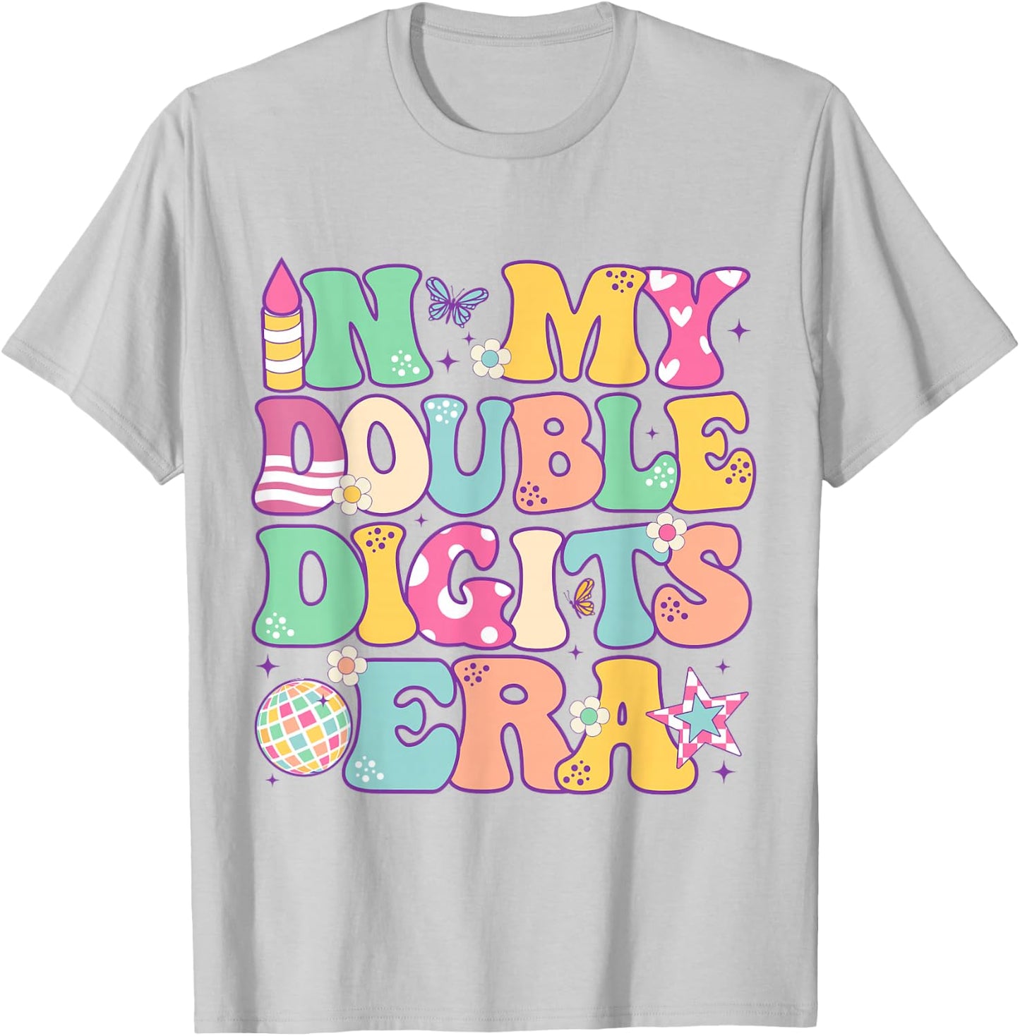 10th Birthday Girls 10yr Old Bday In My Double Digits Era T-Shirt - T-Shirt | Ash