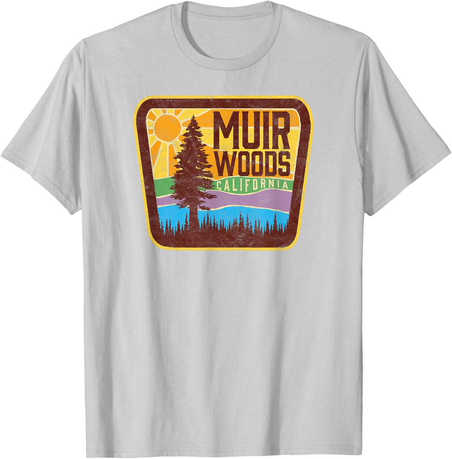 Retro Muir Woods Monument Vintage Sign Shirt T-Shirt - T-Shirt | Ash