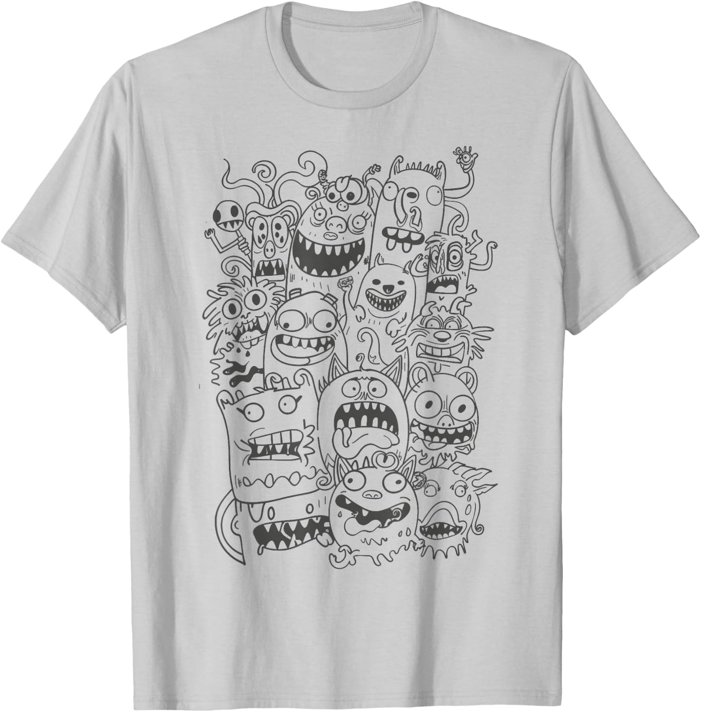 Cute Cartoon Funny Monsters Art for Kids T-Shirt - T-Shirt | Ash