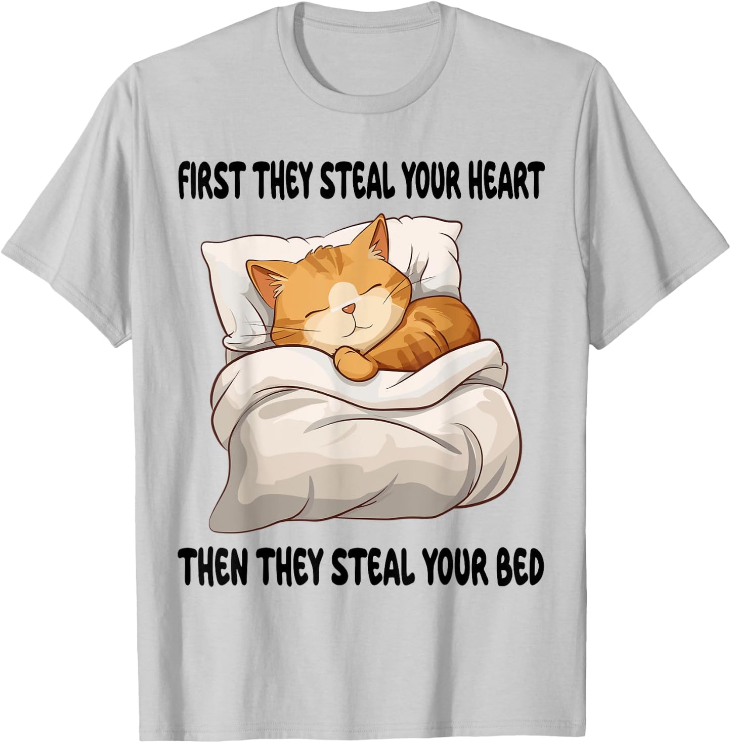 Cat Kitten Sleeping Pajamas Nightgown Men Women Girls Kids T-Shirt - T-Shirt | Ash