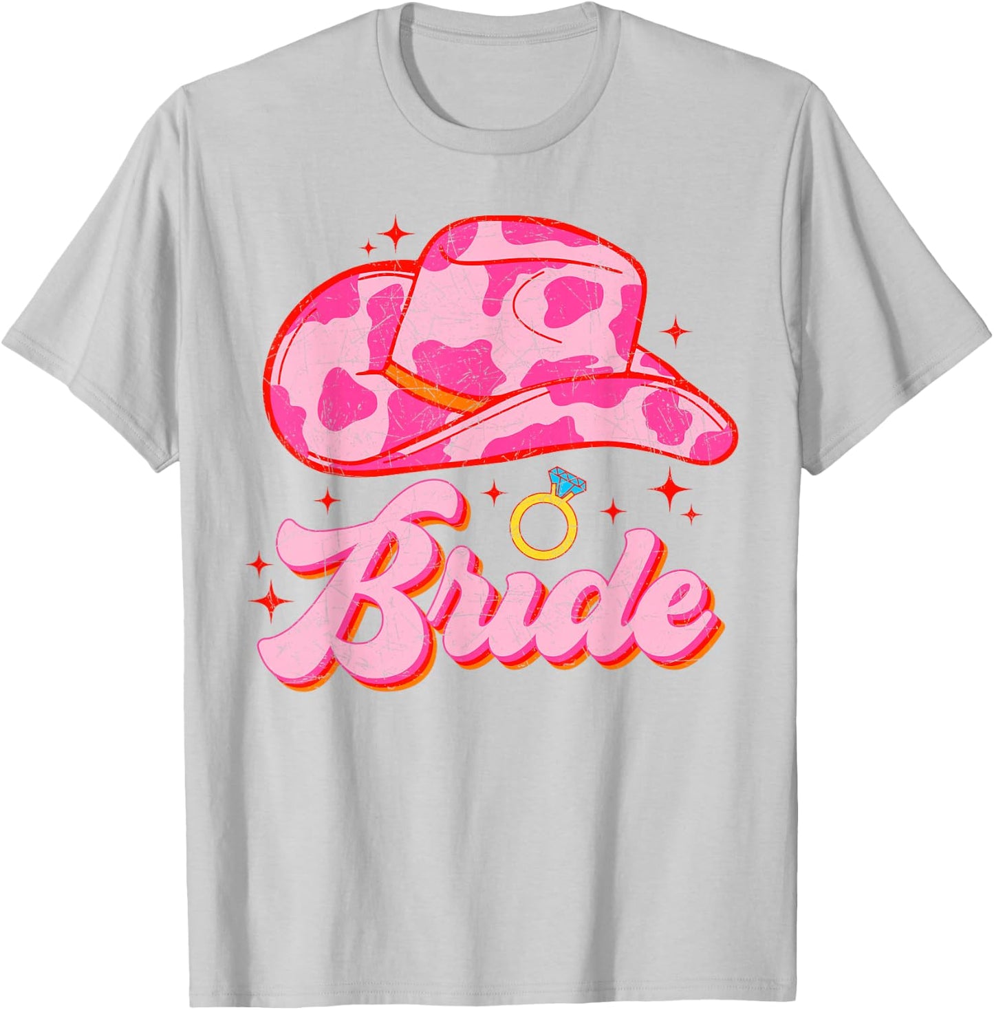 Bride Country Cowgirl Hat Western Bachelorette Party T-Shirt - T-Shirt | Ash