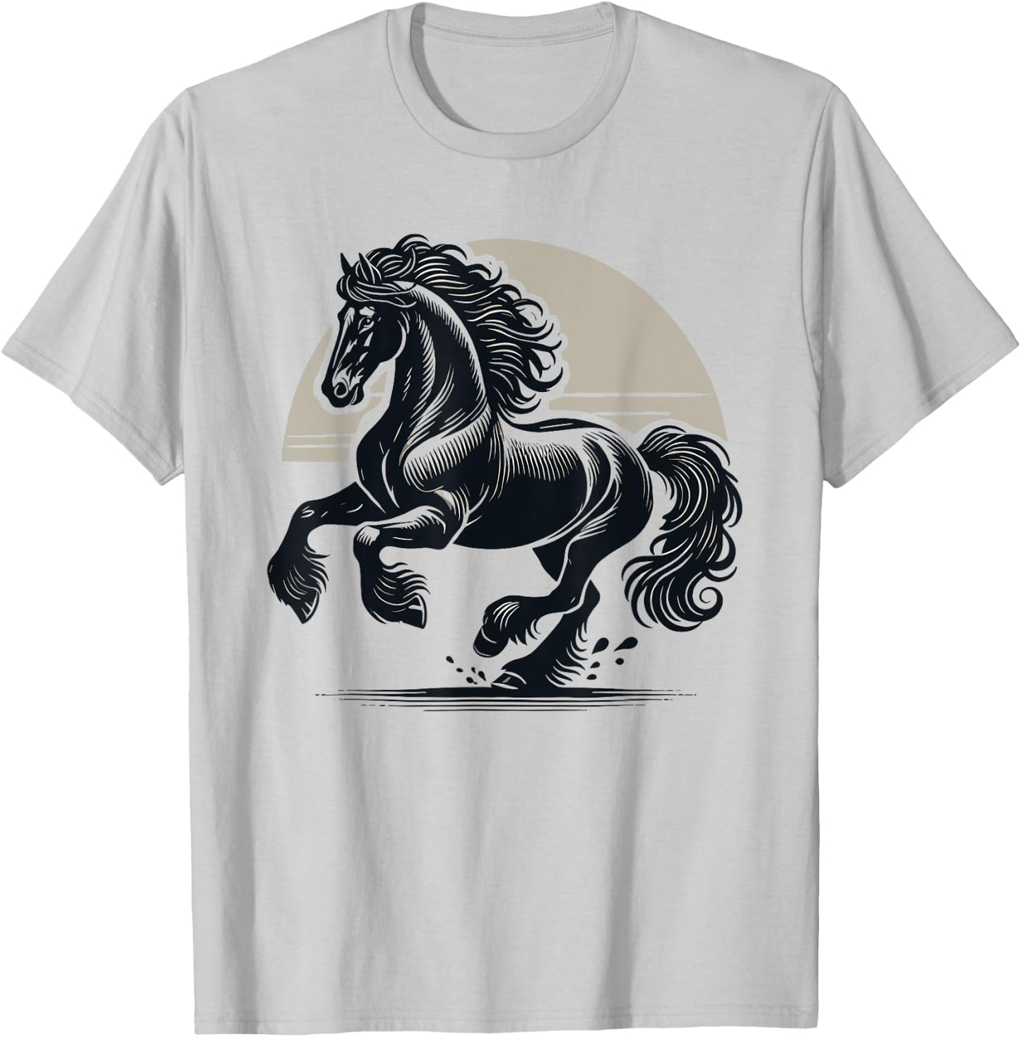 Friesian Horse Lover Majestic Friesian Horse Riding T-Shirt - T-Shirt | Ash