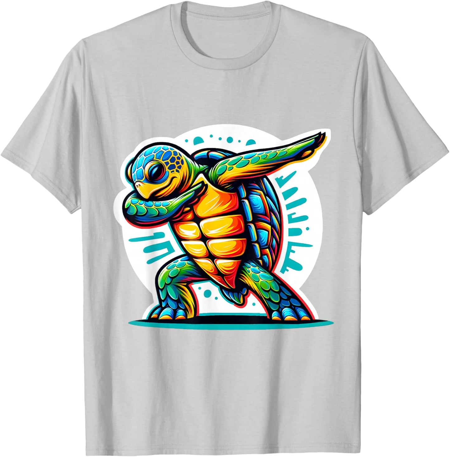 Sea Turtle Dabbing Cute Kids Boys Men Women T-Shirt - T-Shirt | Ash