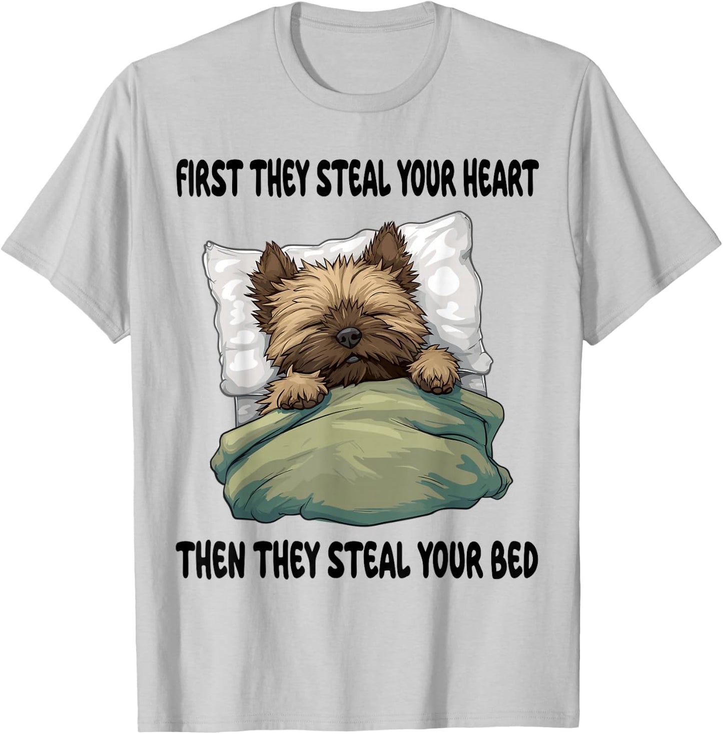 Cairn Terrier Sleeping Pajamas Nightgown T-Shirt - T-Shirt | Ash