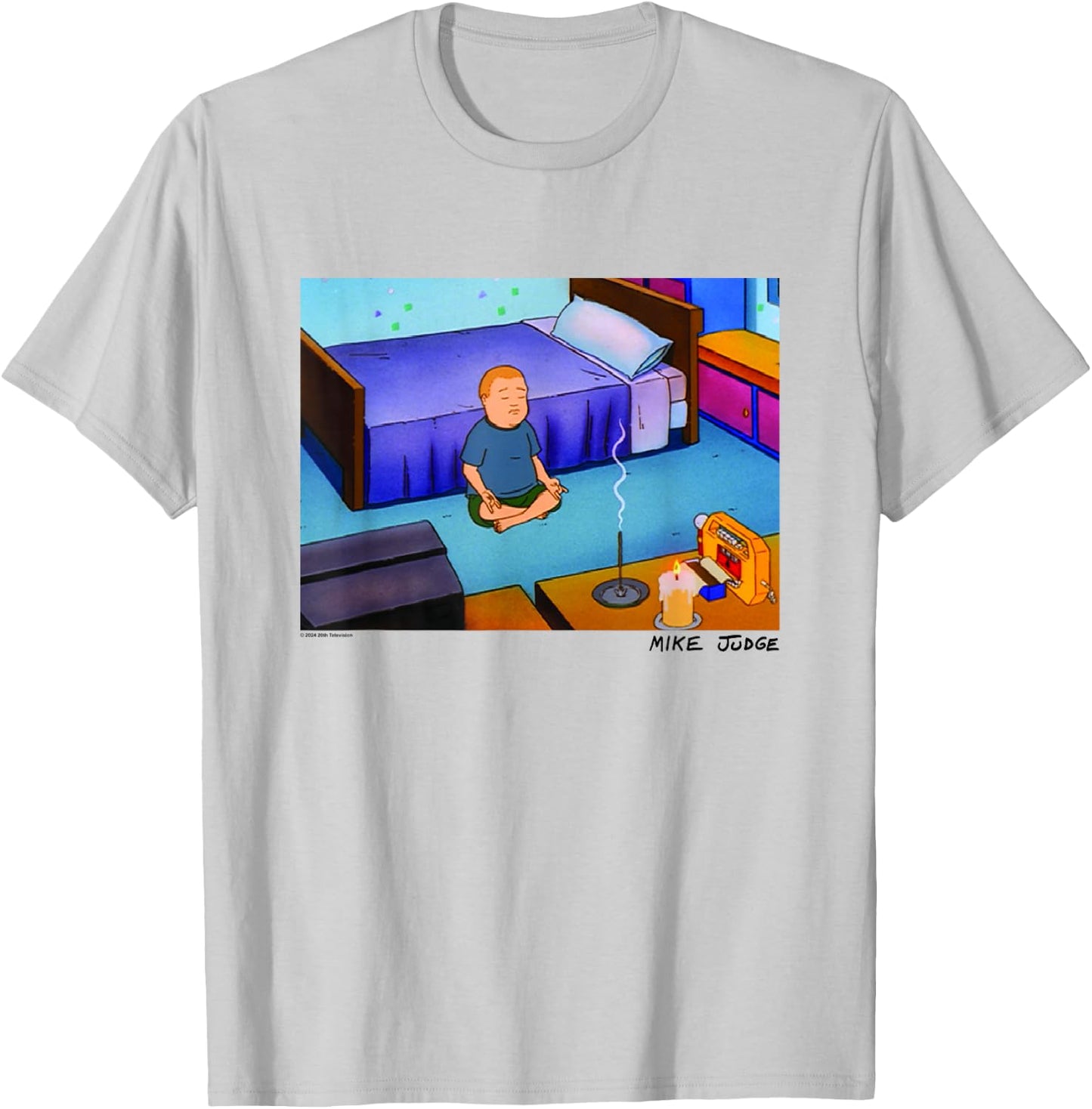 King of The Hill Bobby Hill Inner Peace Big Chest Poster T-Shirt - T-Shirt | Ash