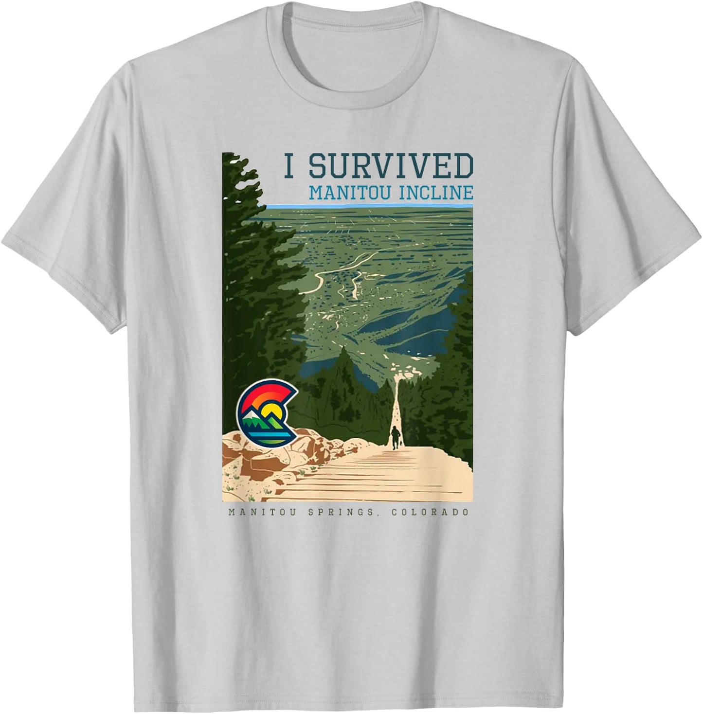 Manitou Incline, Colorado T-Shirt - T-Shirt | Ash
