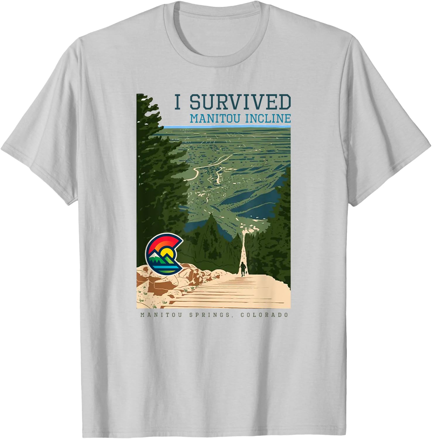 Manitou Incline, Colorado T-Shirt - T-Shirt | Ash