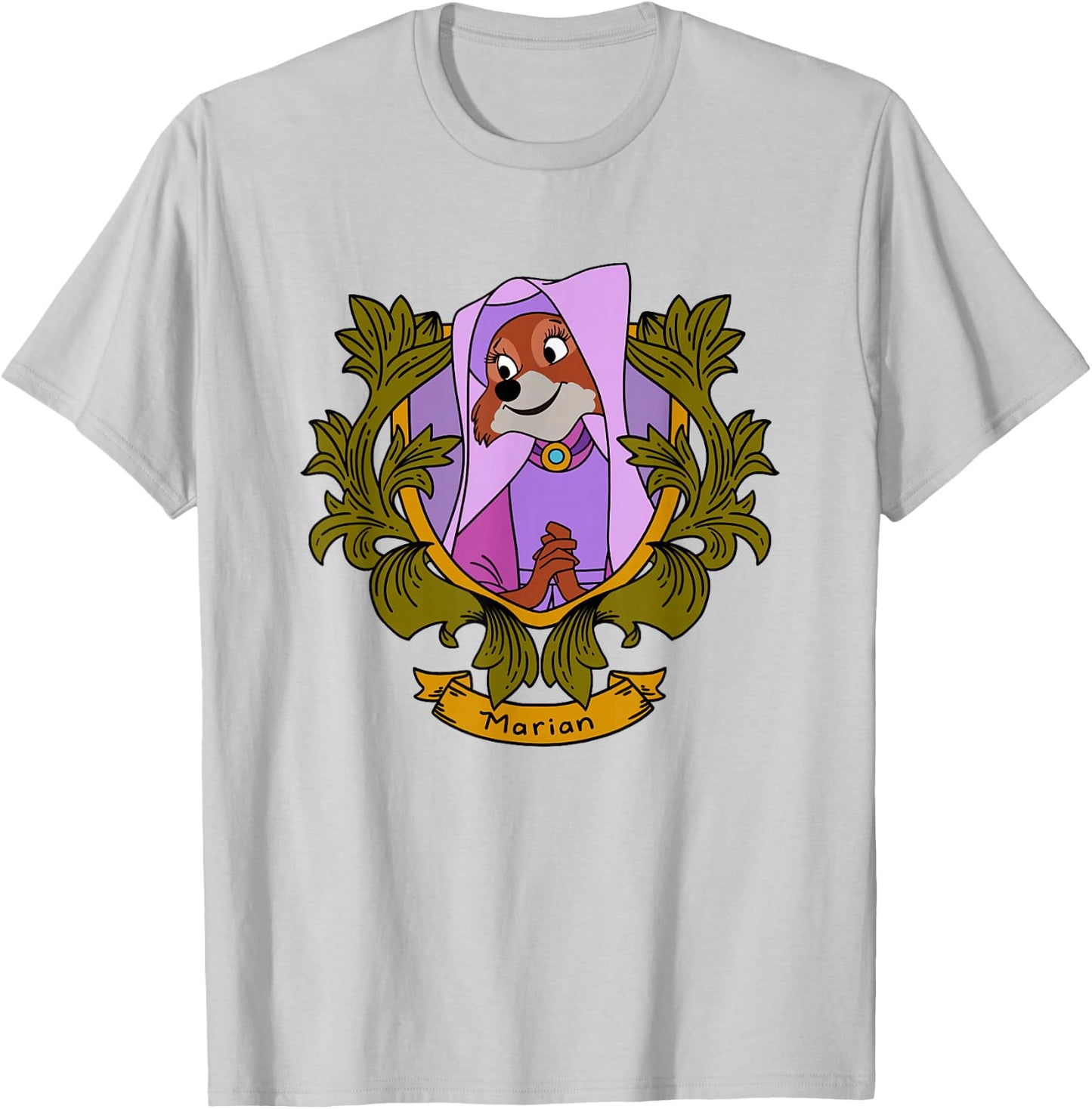 Disney Robin Hood Marian Vintage Floral Portrait T-Shirt - T-Shirt | Ash