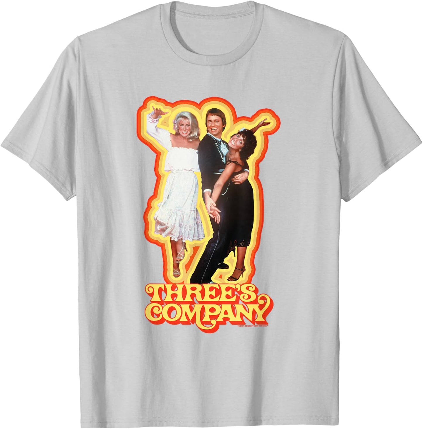 Three's Company Dancing Roommates Retro Jack Chrissy Jan 80s T-Shirt - T-Shirt | Ash