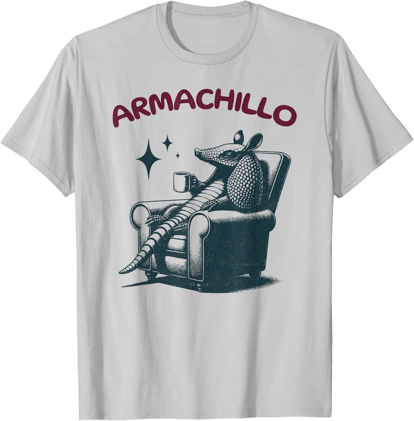 Armachillo - Funny Chilling Armchair Armadillo T-Shirt - T-Shirt | Ash