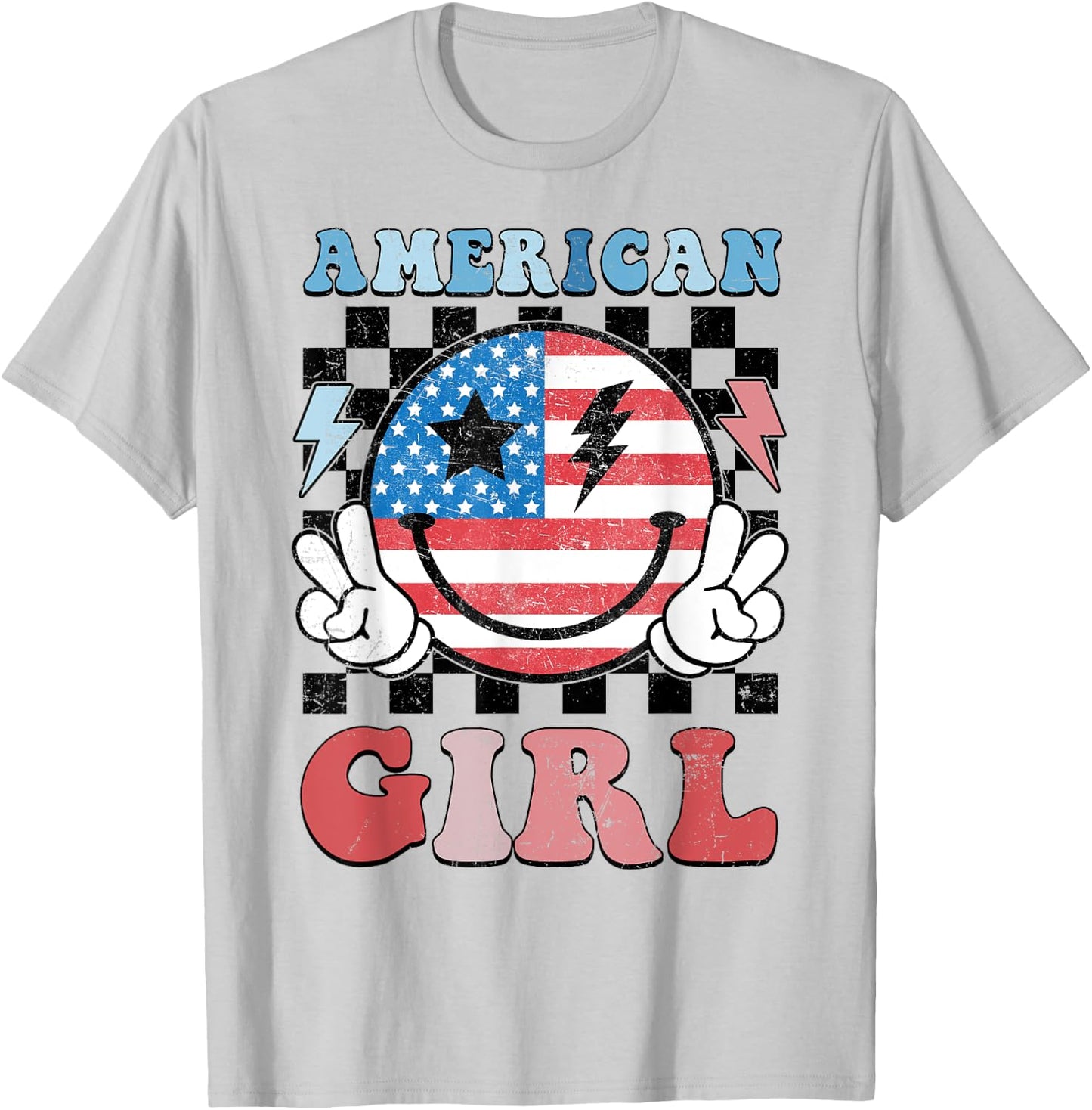 American Girl Toddler Teens Kids 4th of July Patriotic T-Shirt - T-Shirt | Ash