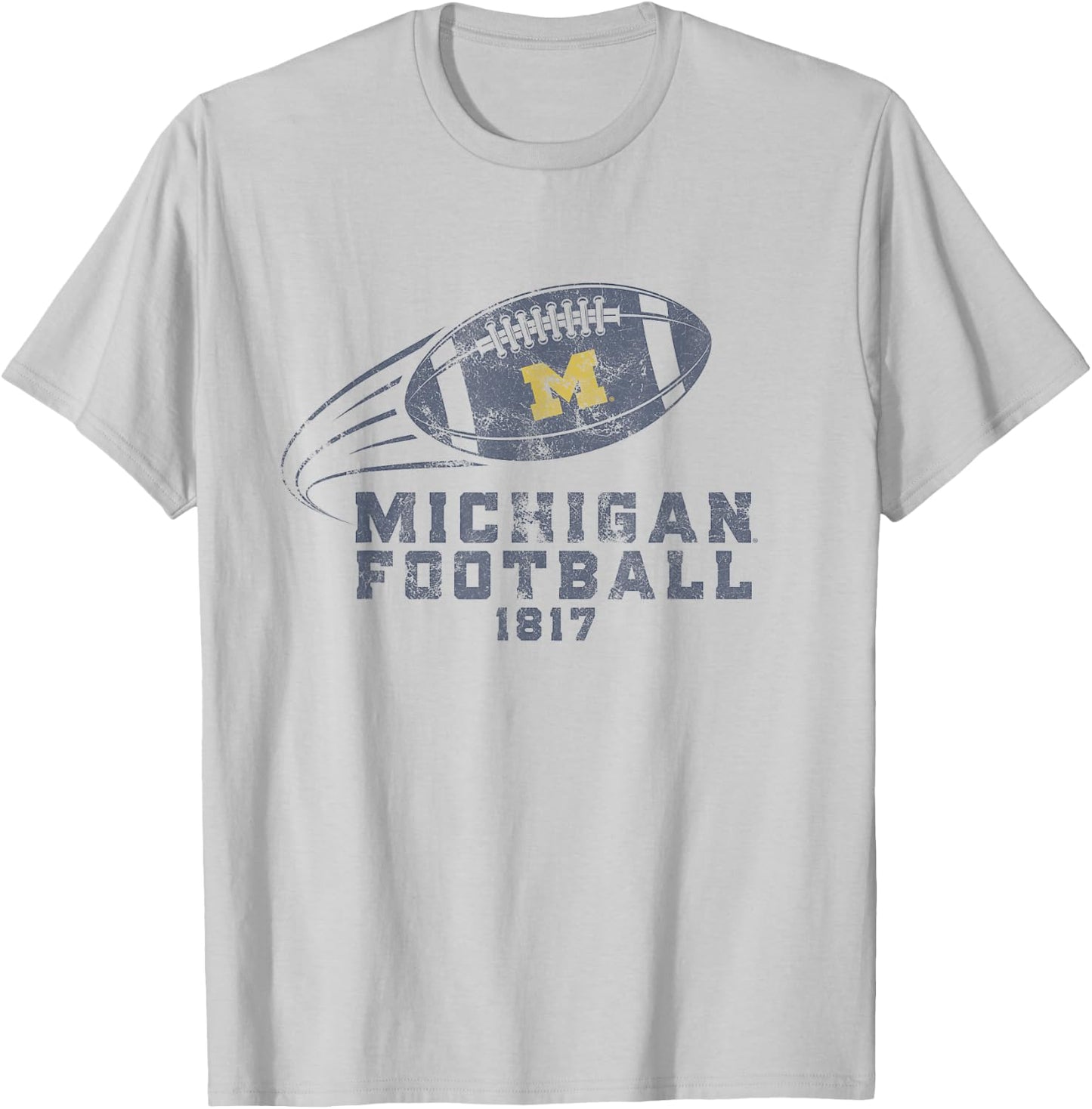 University of Michigan Wolverines U of M Spirit Football T-Shirt - T-Shirt | Ash