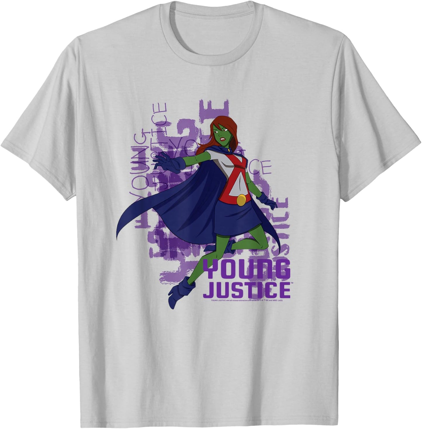 Young Justice Miss Martian With Logo T-Shirt - T-Shirt | Ash
