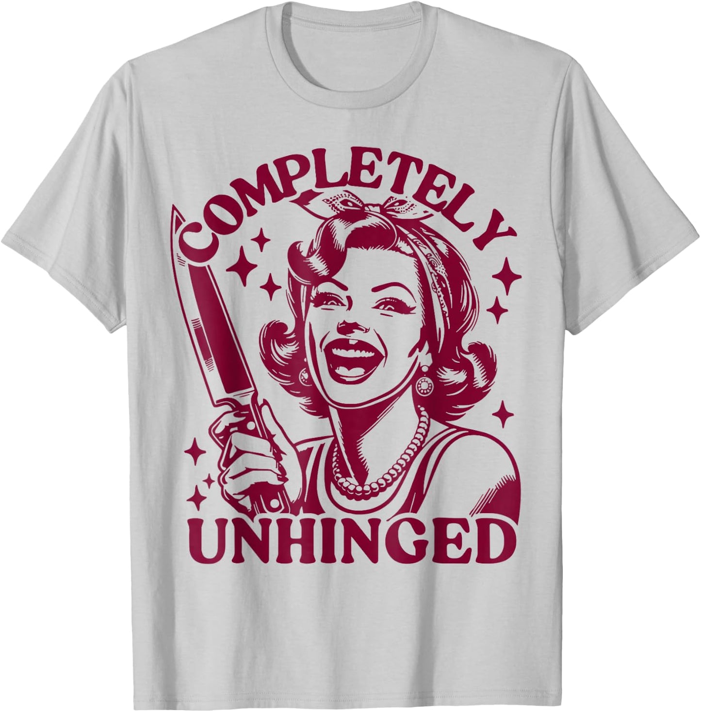 Completely Unhinged Vintage Housewife T-Shirt - T-Shirt | Ash